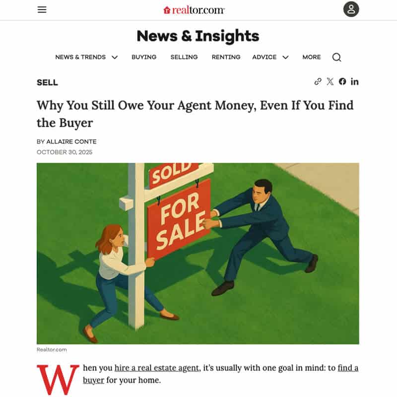 Realtor.com article featuring Michigan cash home buyer and agent Ryann Brier from City Lights Home Buyers
